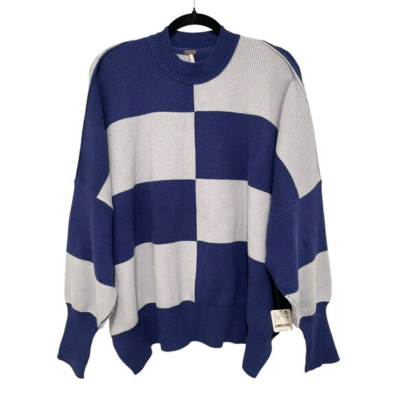 Free People Easy Street Checkered Sweater Pullover Size Small NWT - Picture 4 of 7